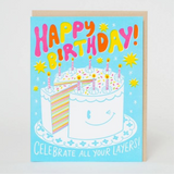 Cake Layers Birthday Greeting Card by Egg Press Manufacturing