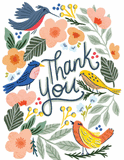 8 Boxed Floral Bird Thank You Notecards by Artists to Watch