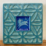 Cat With Border Coaster by Macone Clay