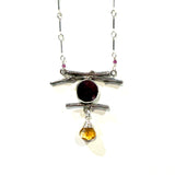 Zen Necklace with Ruby and Citrine by Susan Rodgers