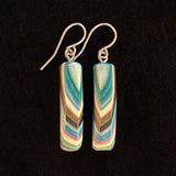 Short Rectangle Featherwoods Earrings #1131 by Buzz Coren