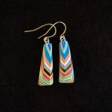 Short Triangle Featherwood Earrings #1116 by Buzz Coren