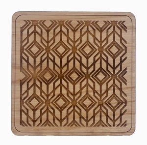 Art Deco VII Wood Coaster by Woodcutts