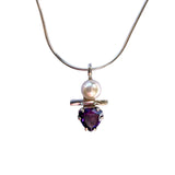 Pearl and Amethyst Necklace by Margie Magnuson