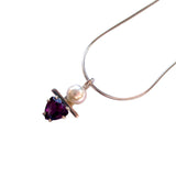 Pearl and Amethyst Necklace by Margie Magnuson