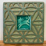 Cat With Border Coaster by Macone Clay