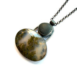 Rock and Moss Agate Necklace by Jennifer Nunnelee