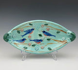 Bluebird Boat with Sprigs by Bluegill Pottery