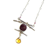 Zen Necklace with Ruby and Citrine by Susan Rodgers