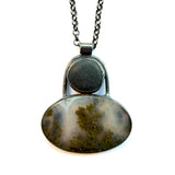 Rock and Moss Agate Necklace by Jennifer Nunnelee