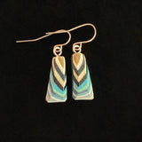 Tiny Triangle Featherwood Earrings #1122 by Buzz Coren