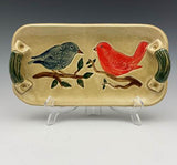 Folk Bird Tray by Bluegill Pottery