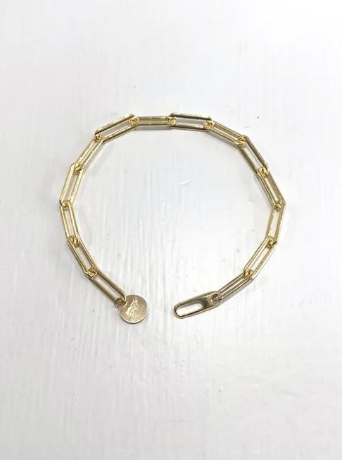 Paper Clip Bracelet - 6mm Gold by Zuzko Jewelry