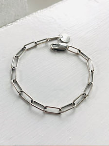 Paper Clip Bracelet - 6mm Silver by Zuzko Jewelry