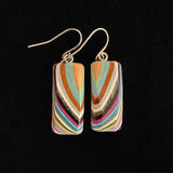 Medium Rectangle Featherwood Earrings #979 by Buzz Coren