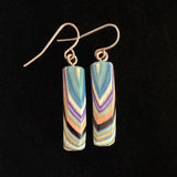 Short Rectangle Featherwoods Earrings #1131 by Buzz Coren