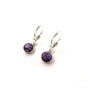 Charoite Dangle Earrings by Margie Magnuson