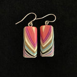 Medium Rectangle Featherwood Earrings #979 by Buzz Coren