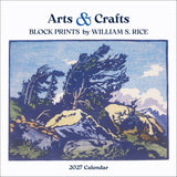 Arts & Crafts Block Prints by William S. Rice 2027 Wall Calendar