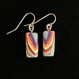 Tiny Rectangle Featherwoods Earrings #1130 by Buzz Coren