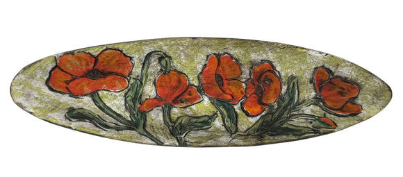 Tray with Poppies by Nancy Briggs