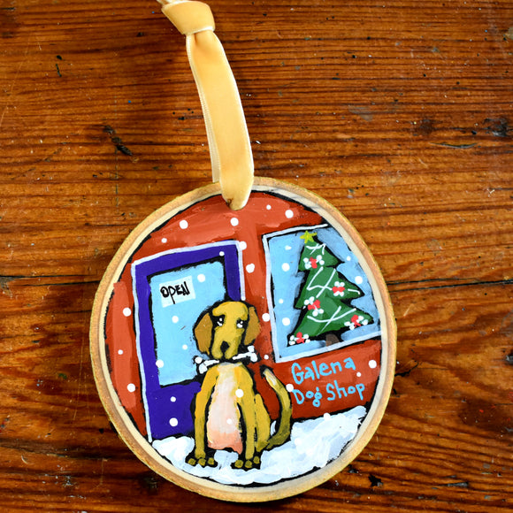 Galena Dog Shop Ornament by David Hinds
