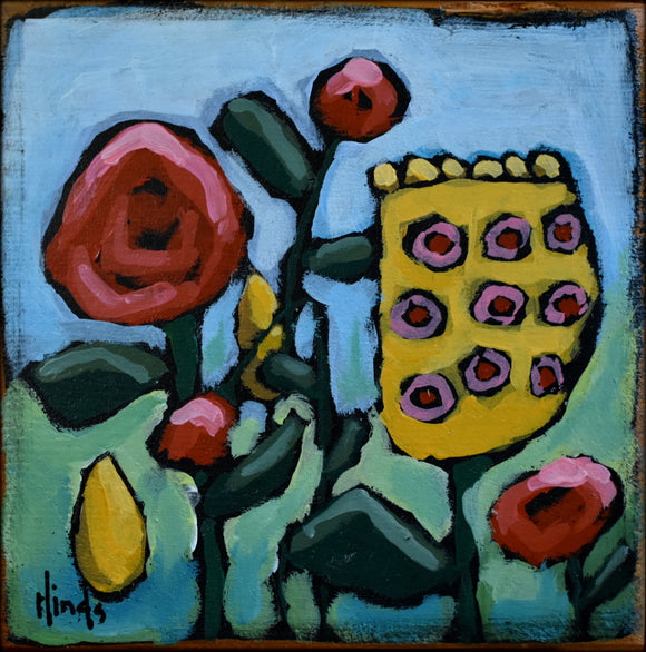 Abstract Floral Block by David Hinds