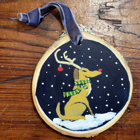 Grinch Dog Ornament by David Hinds