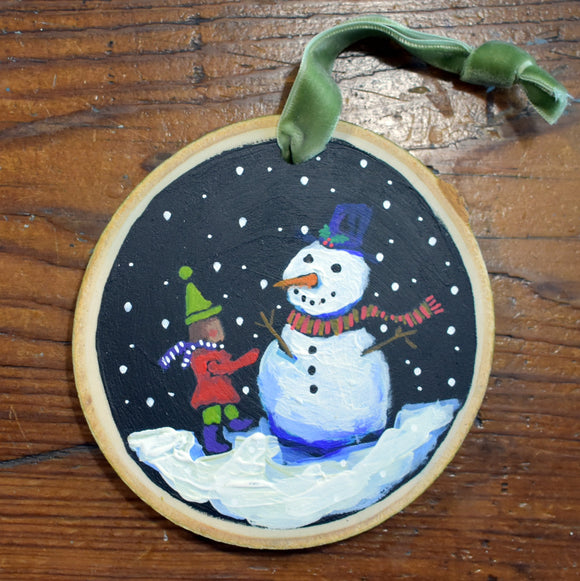 Snowman Ornament by David Hinds