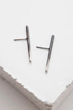 Bar Stud Earrings - Silver by Zuzko Jewelry