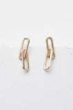 Paper Clip Stud Earrings - Gold by Zuzko Jewelry