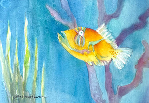 Bubbles Original Watercolor by JoAnne Hauser Warren