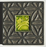 Cat With Border Coaster by Macone Clay