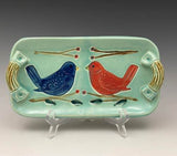 Folk Bird Tray by Bluegill Pottery