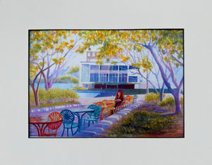 Early Morning on the Terrace Reproduction by JoAnne Hauser Warren