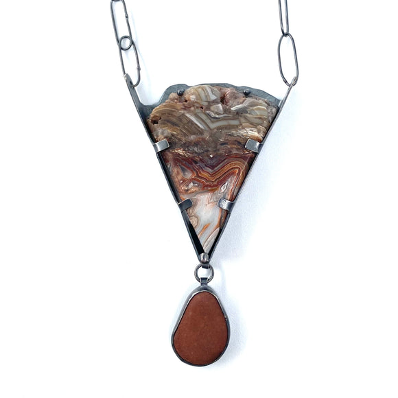 Rock and Lace Agate Necklace by Jennifer Nunnelee
