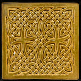Mustard 1-Color Celtic Knot Framed Tile by Mike Skiersch