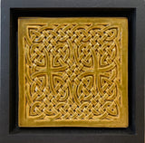 Mustard 1-Color Celtic Knot Framed Tile by Mike Skiersch