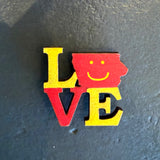 Love Iowa Magnet Painted by Stormy Mochal and Created by Anthony Krier