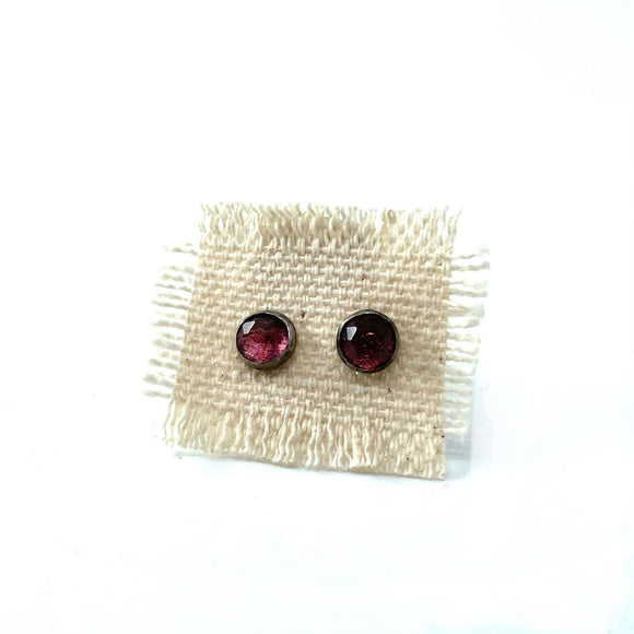 Malaya Garnet Post Earrings by Karen Gilbert