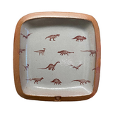 Mini Dinosaurs Small Square Dish by Keith Hershberger