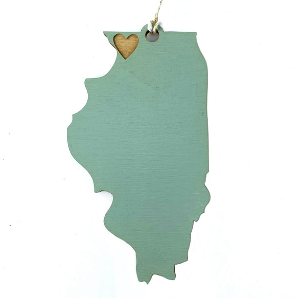 Illinois Heart Ornament by Snowmade