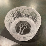 Brambleberry Forest Etched Glass Bowl by Leandra Drumm Designs