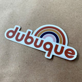 Dubuque Vintage Retro Rainbow Sticker by Acme Local