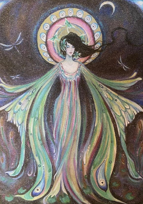 Luna Moth Greeting Card by Liza Paizis