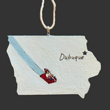 Dubuque Ornament Painted by Lena Olson and Created by Anthony Krier