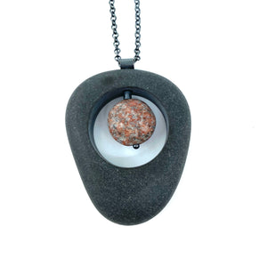 Simple Embedded Rock Necklace by Jennifer Nunnelee