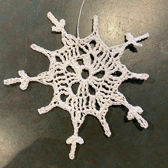 Crocheted Snowflake Ornament by Abby Schrup