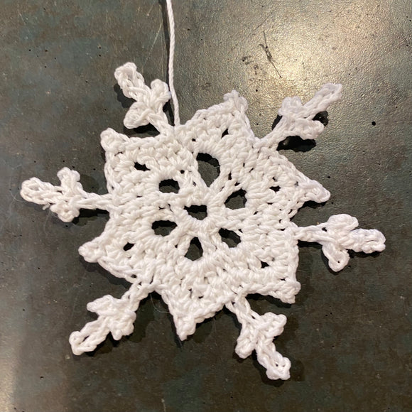 Crocheted Snowflake Ornament by Abby Schrup