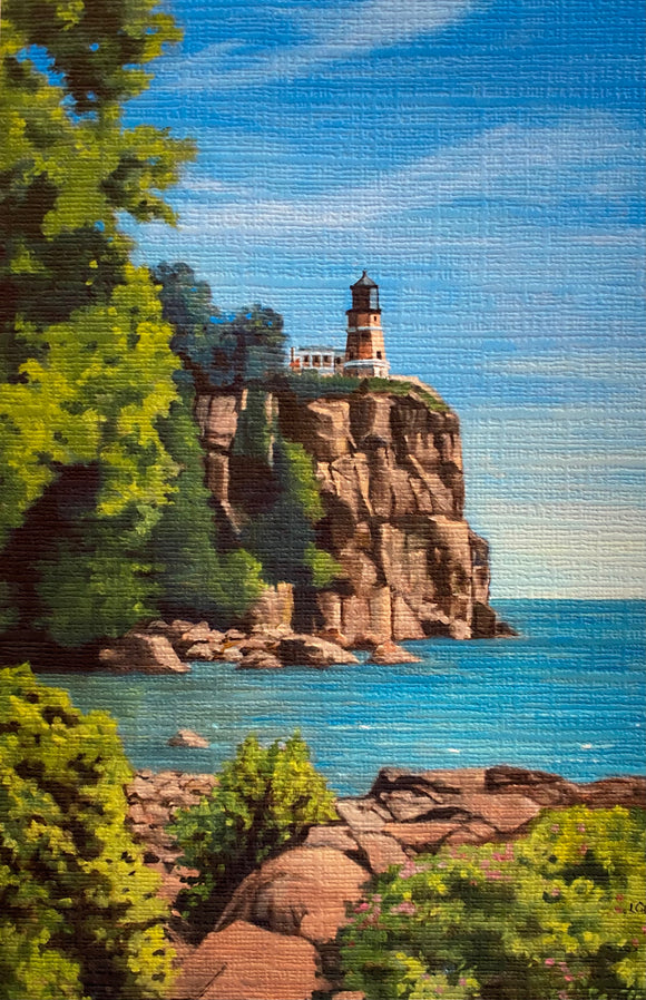 Split Rock Lighthouse Greeting Card by Liz Quebe
